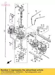 Ici, vous pouvez commander le carburateur assy auprès de Yamaha , avec le numéro de pièce 1YK149000000: