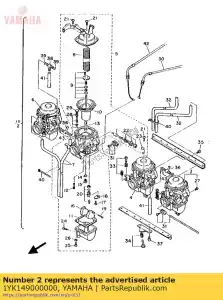 Yamaha 1YK149000000 carburateur assy - La partie au fond