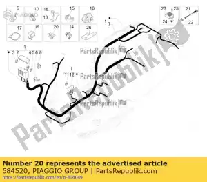 Piaggio Group 584520 mola do conector - Lado inferior