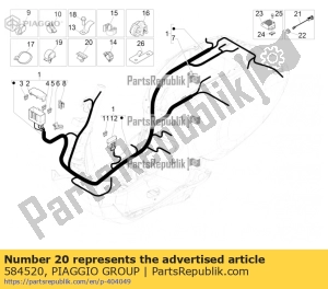 aprilia 584520 mola do conector - Lado inferior