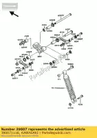 390071116, Kawasaki, Arm-susp, uni trak kmx125-a1 kawasaki kmx 125 1986 1987 1988 1989 1990 1991 1992 1995 1998 1999 2001 2002, Nieuw