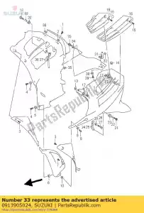 suzuki 0913905024 parafuso - Lado inferior