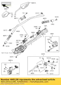 kawasaki 46012032218R support-poignée, f.s.noir klz100 - La partie au fond