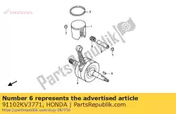 Here you can order the bearing 2, connecting rod small end (ntn) from Honda, with part number 91102KV3771: