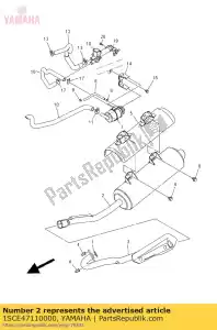 yamaha 1SCE47110000 muffler 1 - Bottom side