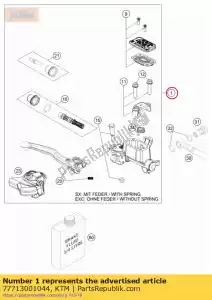 ktm 77713001044 hand brake cylind. cpl. sx 2014 - Bottom side