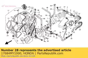 Honda 17684MY1000 tube c, fuel - Bottom side