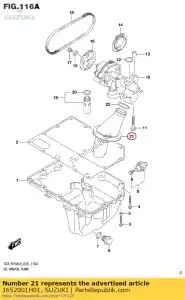 suzuki 1652001H01 zeef, olie - Onderkant