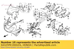 kap, r. Binnenste midden * nh1 * (nh1 zwart) van Honda, met onderdeel nummer 64325MCJ000ZA, bestel je hier online:
