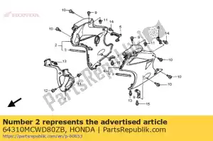 Honda 64310MCWD80ZB cowl set, r. fr. side (wl - Bottom side