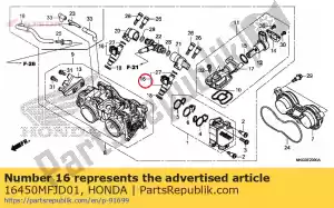 honda 16450MFJD01 injector assy., fuel - Bottom side