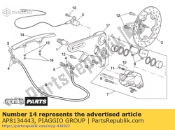 Aprilia AP8134443, Soporte de manguera de freno trasero, OEM: Aprilia AP8134443