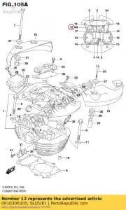 suzuki 0910306305 bolt,6x55 - Bottom side