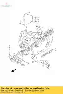 suzuki 6869108F40 embleem, schutbord - Onderkant