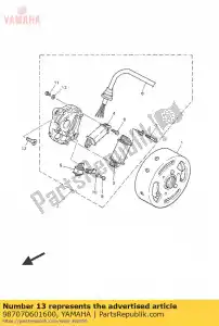 yamaha 987070601600 parafuso, cabeça chata (4em) - Lado inferior