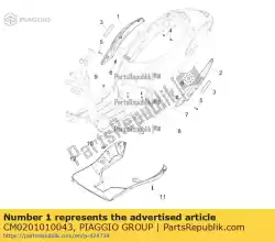 Aqui você pode pedir o proteção lateral direita em Piaggio Group , com o número da peça CM0201010043: