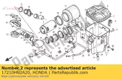 Aquí puede pedir caja, filtro de aire de Honda , con el número de pieza 17210HN2A20: