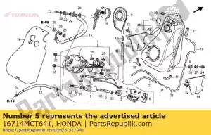 Honda 16714MCT641 filter, fuel return - Bottom side