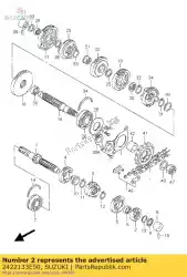 Ici, vous pouvez commander le vitesse, 2ème entraînement auprès de Suzuki , avec le numéro de pièce 2422133E50: