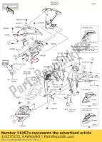110570255, Kawasaki, 01 soporte, cubierta, dcha. kawasaki  900 2017 2018 2019, Nuevo