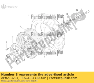 aprilia AP8213231 bremsscheibe d190 - Unterseite