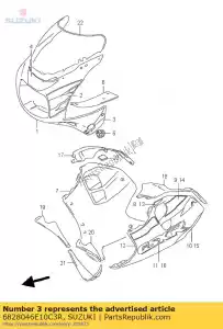 suzuki 6828046E10C3R conjunto de fita, capuz - Lado inferior