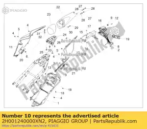 Piaggio Group 2H001240000XN2 carenatura posteriore, nera - Il fondo