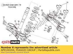 Aprilia AP9100204, Anillo de junta superior, OEM: Aprilia AP9100204