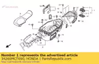 34260MCT690, Honda, assy léger, coffre à bagages honda fjs 600 2005 2006, Nouveau