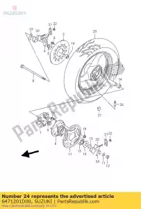 suzuki 6471201D00 lavadora, anuncio de cadena - Lado inferior