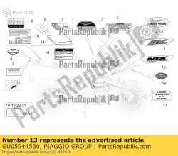 Here you can order the decal warning from Piaggio Group, with part number GU05944530: