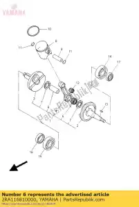 yamaha 2RA116810000 pino, manivela 1 - Lado inferior
