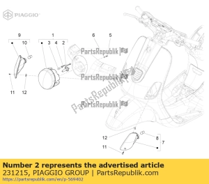 aprilia 231215 lampada - Lato superiore