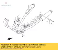 1418227A00, Suzuki, clamp suzuki gsxr  w gsx f sp r r1100 r750r gsx750f r750 r1100w 750 1100 , New