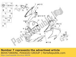 Aprilia B04473800NI, Kuip. zwart, OEM: Aprilia B04473800NI