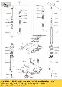 Kawasaki 110551631 soporte - Lado inferior