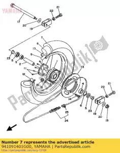 Yamaha 941091401G00 neumático (90 / 100-14 k990) (4 gt) - Lado inferior