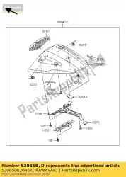 Here you can order the cover seat,p. F. C. White from Kawasaki, with part number 53065002046K: