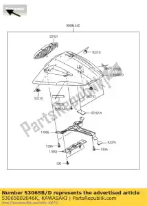 Kawasaki 53065002046K cover seat,p.f.c.white - Bottom side