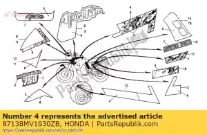 Honda 87138MV1930ZB bande, r.f * type2 * - La partie au fond