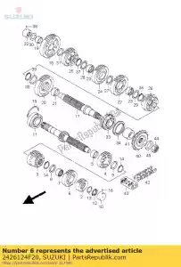 suzuki 2426124F20 gear,6th driven - Bottom side