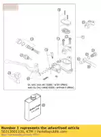 50313001100, KTM, freno de mano cyl. nat. pequeño 2001 ktm exc mxc rallye sx sxc sxs xc 65 125 200 250 300 380 400 450 520 525 540 625 660 2001 2002 2003 2004 2005 2006 2007, Nuevo
