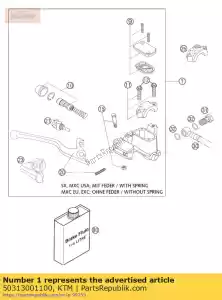 ktm 50313001100 frein à main cyl. nat. petit 2001 - La partie au fond