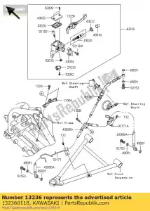 kawasaki 132360118 palanca-comp, freno delantero ksf450b - Lado inferior