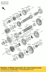 Qui puoi ordinare marcia, ingresso 3a e 4a, 15t e 1 da Kawasaki , con numero parte 132620754: