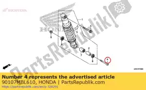 honda 90107MBL610 bullone, presa, 10x57 - Il fondo