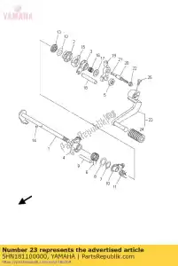 yamaha 5HN181100000 conjunto de pedal de cambio - Lado inferior