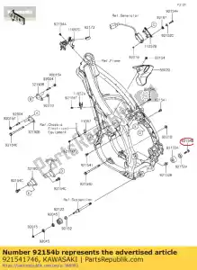 kawasaki 921541746 perno, bridado, 8x35 kx450hgf - Lado inferior