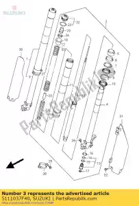 Suzuki 5111037F40 tubo, interno, r - Lado inferior