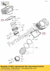 Qui puoi ordinare guarnizione, base cilindro vn900b7f da Kawasaki , con numero parte 110610284: